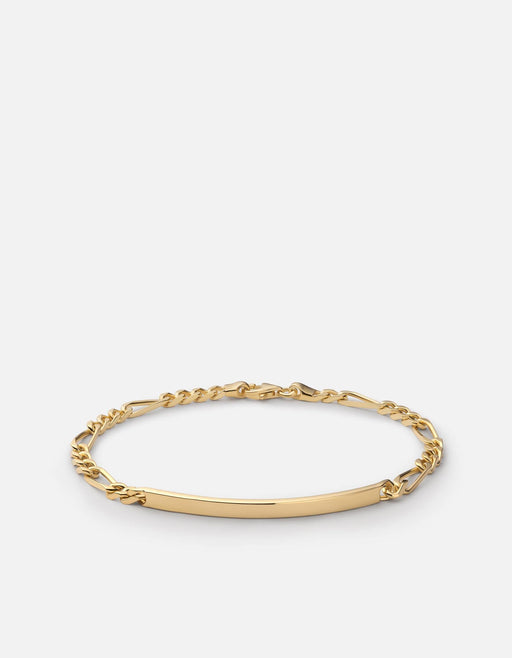 Miansai Bracelets 3mm ID Figaro Chain Bracelet, Gold Vermeil Polished Gold / M / Monogram: No