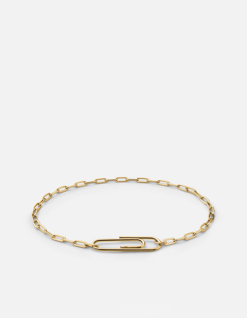 Miansai Bracelets Volt Link Paper Clip Bracelet, Gold Vermeil Polished Gold / S