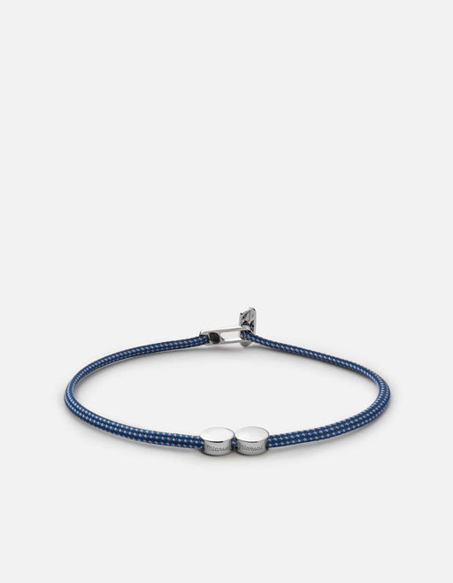 Miansai Bracelets Type Metric 2.5mm Rope Bracelet, Sterling Silver/Dark Blue 2 Letters / Dark Blue / S / Monogram: Yes