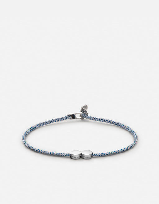 Miansai Bracelets Type Metric 2.5mm Rope Bracelet, Sterling Silver/Light Blue 2 Letters / Light Blue / S / Monogram: Yes