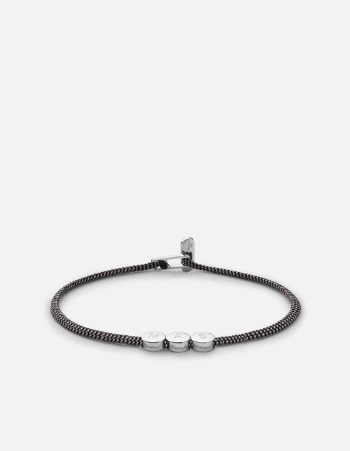 Miansai Bracelets Type Metric 2.5mm Rope Bracelet, Sterling Silver/Black/Gray 3 Letters / Black/Gray / S / Monogram: Yes