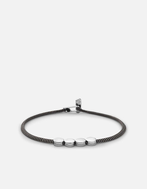 Miansai Bracelets Type Metric 2.5mm Rope Bracelet, Sterling Silver/Black/Gray 4 Letters / Black/Gray / S / Monogram: Yes