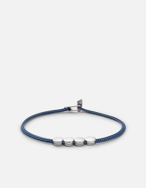 Miansai Bracelets Type Metric 2.5mm Rope Bracelet, Sterling Silver/Dark Blue 4 Letters / Dark Blue / S / Monogram: Yes