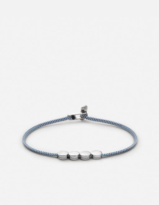 Miansai Bracelets Type Metric 2.5mm Rope Bracelet, Sterling Silver/Light Blue 4 Letters / Light Blue / S / Monogram: Yes
