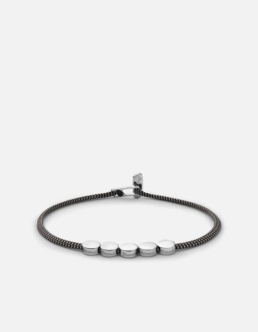 Miansai Bracelets Type Metric 2.5mm Rope Bracelet, Sterling Silver/Black/Gray 5 Letters / Black/Gray / S / Monogram: Yes