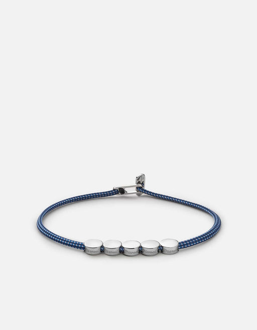 Miansai Bracelets Type Metric 2.5mm Rope Bracelet, Sterling Silver/Dark Blue 5 Letters / Dark Blue / S / Monogram: Yes