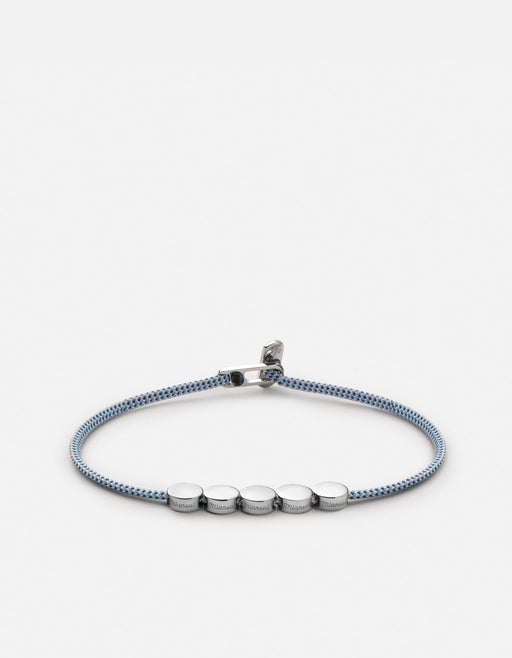 Miansai Bracelets Type Metric 2.5mm Rope Bracelet, Sterling Silver/Light Blue 5 Letters / Light Blue / S / Monogram: Yes
