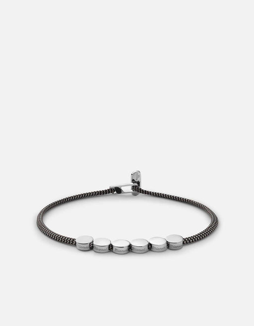 Miansai Bracelets Type Metric 2.5mm Rope Bracelet, Sterling Silver/Black/Gray 6 Letters / Black/Gray / S / Monogram: Yes
