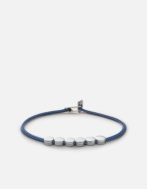 Miansai Bracelets Type Metric 2.5mm Rope Bracelet, Sterling Silver/Dark Blue 6 Letters / Dark Blue / S / Monogram: Yes