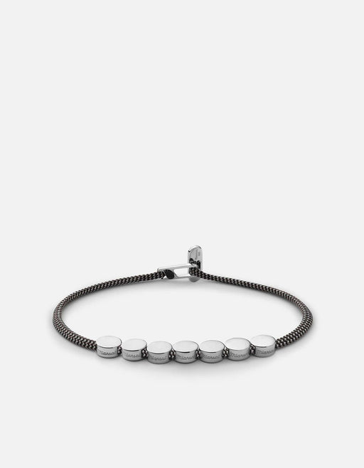 Miansai Bracelets Type Metric 2.5mm Rope Bracelet, Sterling Silver/Black/Gray 7 Letters / Black/Gray / S / Monogram: Yes