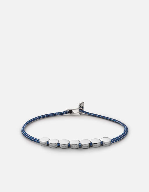 Miansai Bracelets Type Metric 2.5mm Rope Bracelet, Sterling Silver/Dark Blue 7 Letters / Dark Blue / S / Monogram: Yes