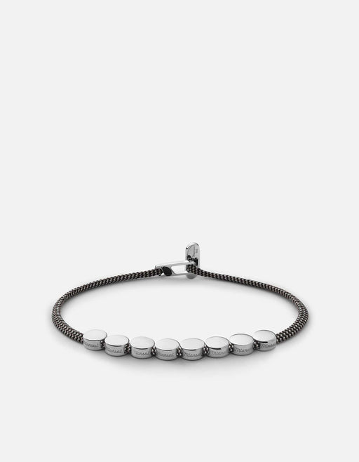 Miansai Bracelets Type Metric 2.5mm Rope Bracelet, Sterling Silver/Black/Gray 8 Letters / Black/Gray / S / Monogram: Yes