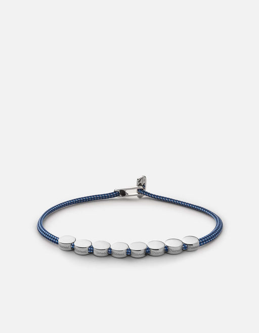 Miansai Bracelets Type Metric 2.5mm Rope Bracelet, Sterling Silver/Dark Blue 8 Letters / Dark Blue / S / Monogram: Yes