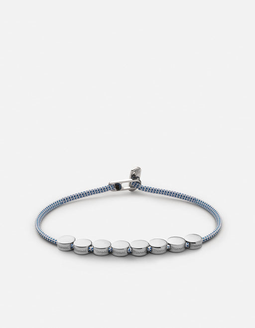 Miansai Bracelets Type Metric 2.5mm Rope Bracelet, Sterling Silver/Light Blue 8 Letters / Light Blue / S / Monogram: Yes