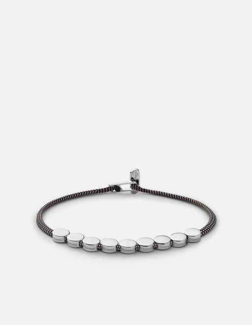 Miansai Bracelets Type Metric 2.5mm Rope Bracelet, Sterling Silver/Black/Gray 9 Letters / Black/Gray / S / Monogram: Yes