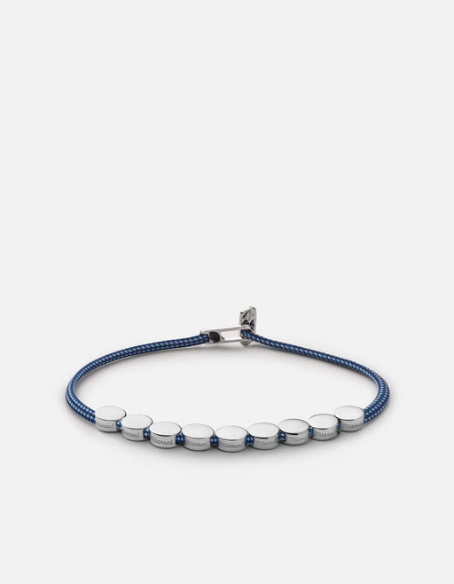 Miansai Bracelets Type Metric 2.5mm Rope Bracelet, Sterling Silver/Dark Blue 9 Letters / Dark Blue / S / Monogram: Yes