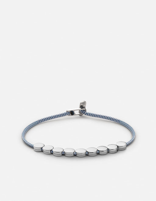 Miansai Bracelets Type Metric 2.5mm Rope Bracelet, Sterling Silver/Light Blue 9 Letters / Light Blue / S / Monogram: Yes