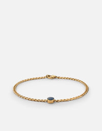 Miansai Bracelets Eye of Time Type Chain Bracelet, Gold Vermeil/Blue No Letter / Blue / M / Monogram: No