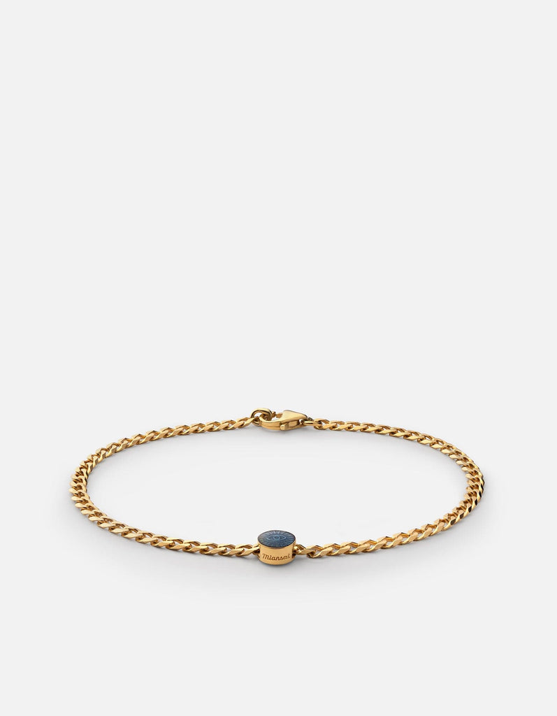 Miansai Bracelets Eye of Time Type Chain Bracelet, Gold Vermeil/Blue No Letter / Blue / S / Monogram: No