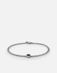 Miansai Bracelets Volcan Type Chain Bracelet, Sterling Silver No Letter / Black / S / Monogram: No