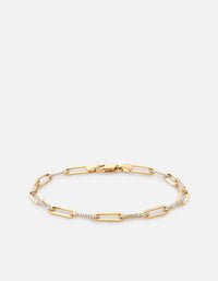 Miansai Bracelets Volt Link Bracelet, 14k Gold Pavé Polished Gold / S