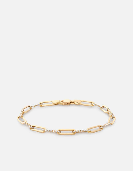 Miansai Bracelets Volt Link Bracelet, 14k Gold Pavé Polished Gold / S