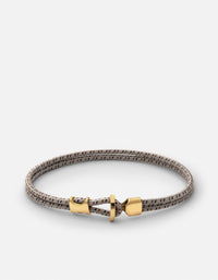 Miansai Bracelets Orson Loop Bungee Rope Bracelet, Gold Vermeil Gray/Brown / M