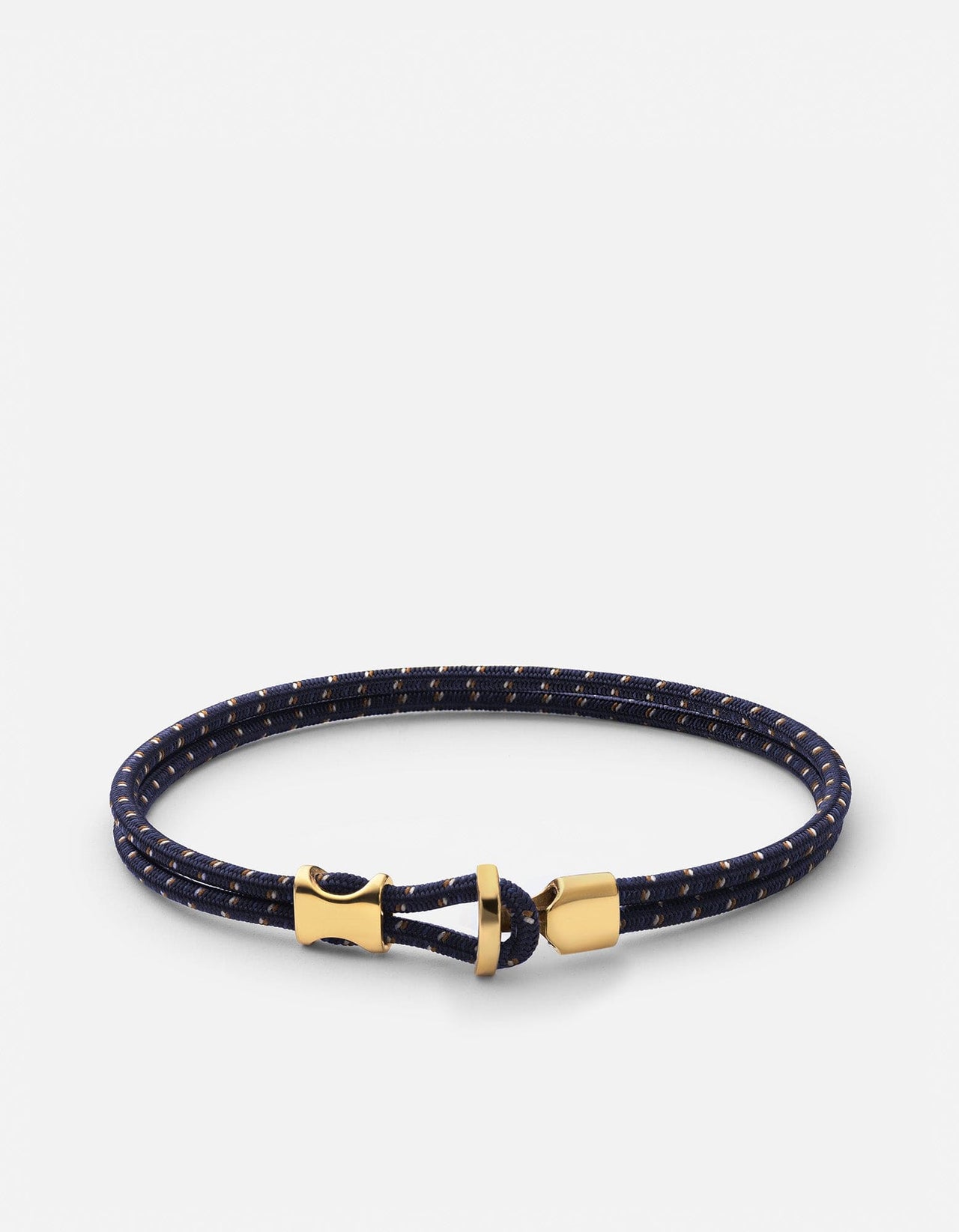 14K Gold Bar Black Cord Bracelet