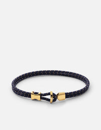 Miansai Bracelets Orson Loop Bungee Rope Bracelet, Gold Vermeil Navy/Brown / M
