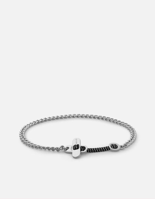 Miansai Bracelets Metric Chain Bracelet, Sterling Silver Black/Grey / M / Monogram: Yes