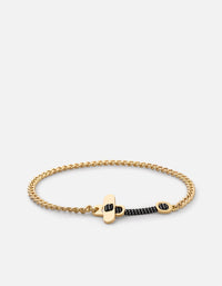 Miansai Bracelets Metric Chain Bracelet, Gold Vermeil Black/Grey / S / Monogram: No