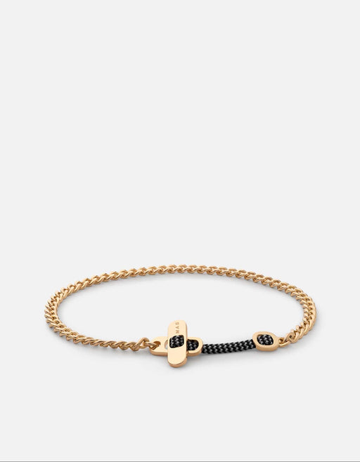 Miansai Bracelets Metric Chain Bracelet, Gold Vermeil Black/Grey / M / Monogram: Yes