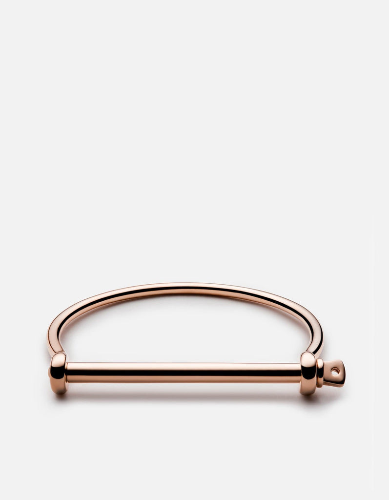 Miansai Cuffs Thin Screw Cuff, 10k Rose 10k Rose Gold / S / Monogram: No