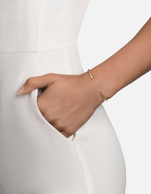 Miansai Cuffs Aire Cuff, Gold Vermeil/Off-White Off-White / S