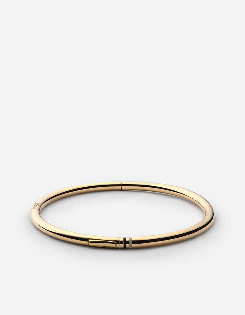 Miansai Cuffs Lido Cuff, Gold Vermeil/Black Creme Black/Creme / M / Monogram: No