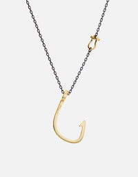 Miansai Necklaces Hooked Necklace, Gold Polished Gold / 27 in. / Monogram: No