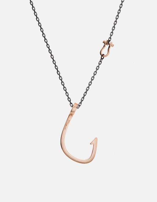 Miansai Necklaces Hooked Necklace, Gold Polished Rose / 27 in. / Monogram: No