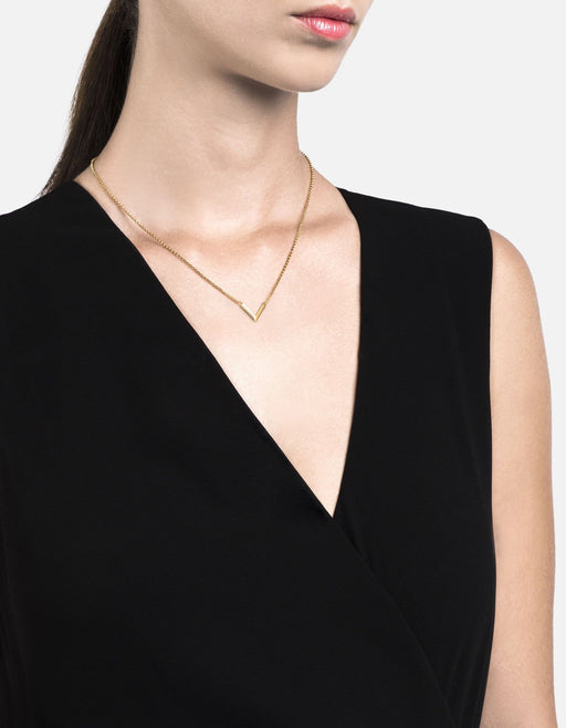 Miansai Necklaces Mini Angular Necklace, Gold Vermeil Polished Gold / 18 in.