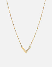 Miansai Necklaces Mini Angular Necklace, 14k Gold Pavé Polished Gold Pave / O/S