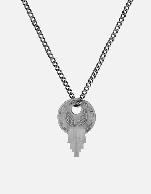 Miansai Necklaces Wise Lock Necklace, Matte Silver