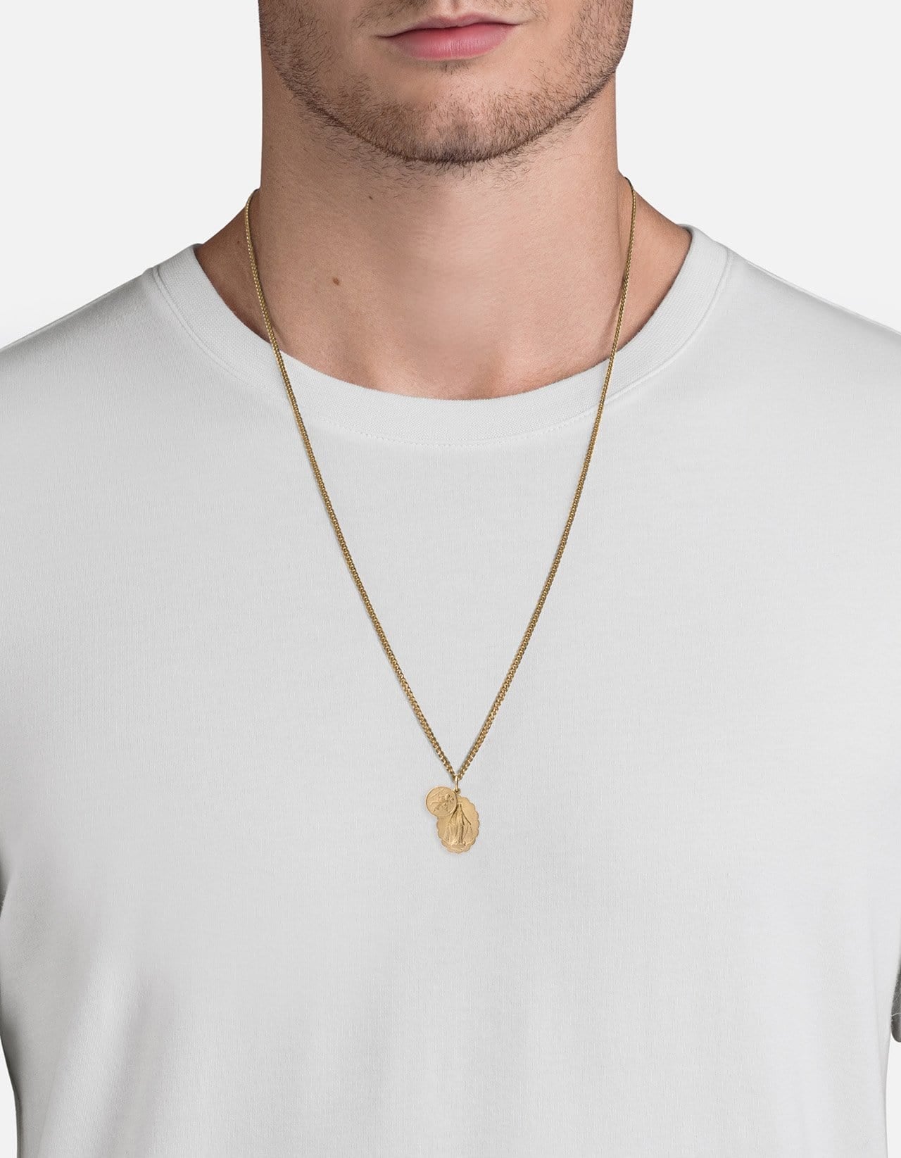 Mini Saints Necklace, 14k Matte Gold Men's Necklaces Miansai