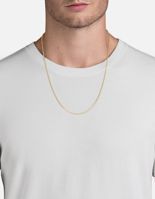 Miansai Necklaces 2mm Cuban Chain Necklace, 14k Gold