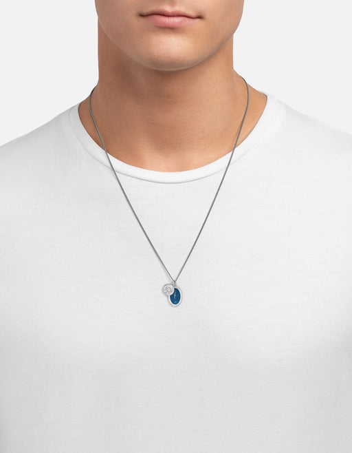 Miansai Necklaces Fortuna Necklace, Sterling Silver/Blue polished silver/blue / 24 in.