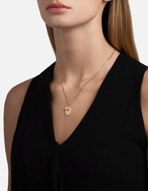 Miansai Necklaces Mini Saints Necklace, Gold Vermeil/Sapphire Polished Gold/White Sapphire / 18 in.