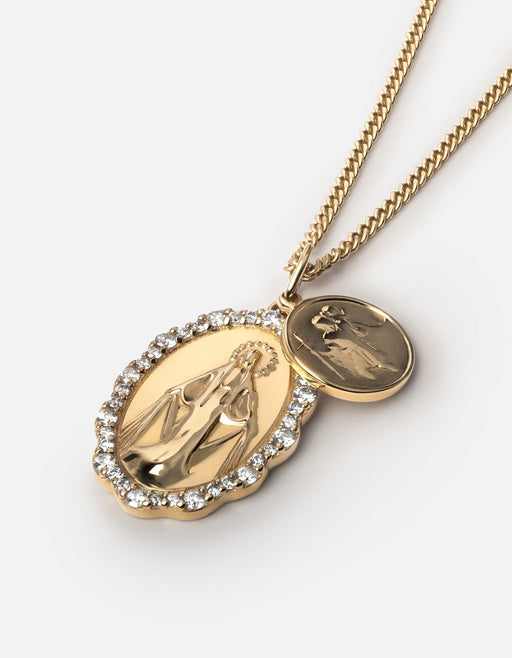 Miansai Necklaces Mini Saints Necklace, 14k Gold Pavé