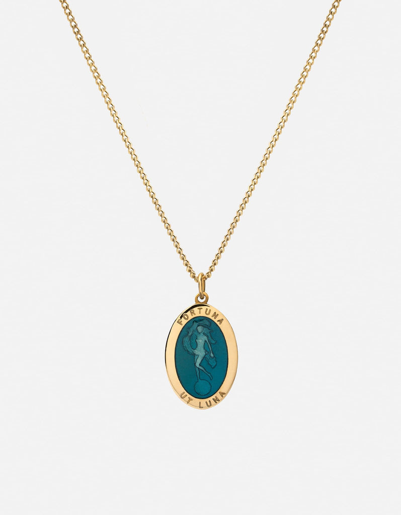Miansai Necklaces Fortuna Necklace, Gold Vermeil/Teal Teal / 18 in.
