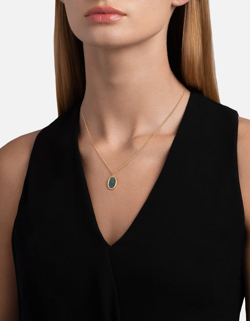 Miansai Necklaces Fortuna Necklace, Gold Vermeil/Teal Teal / 18 in.