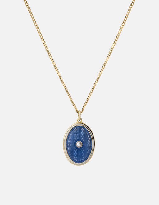 Miansai Necklaces Argyle Pearl Necklace, Gold Vermeil/Light Blue Light Blue / 21 in. / Monogram: No