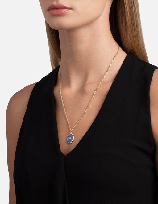 Miansai Necklaces Argyle Pearl Necklace, Gold Vermeil/Light Blue