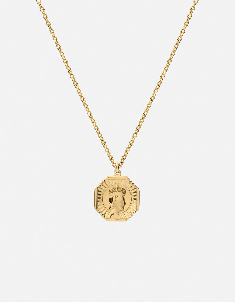 Miansai Necklaces Faceless King Necklace, Gold Vermeil Polished Gold / 18 in. / Monogram: No